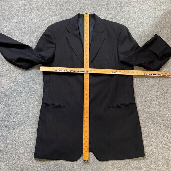 Vintage Hugo Boss Blazer Mens 42L Long Indigo Blue Wool Einstein Sigma Made USA - Picture 4 of 14